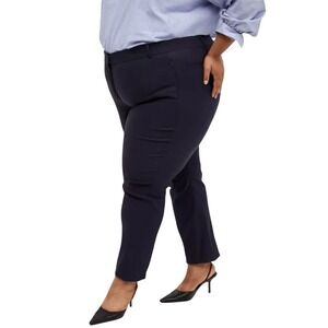 Lane Bryant Navy Blue Straight Leg Ankle Pants Plus Size‎ 28 Stretch Trousers
